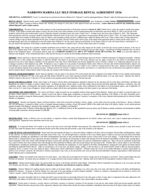 Self Storage Rental Agreement - Narrows Marina