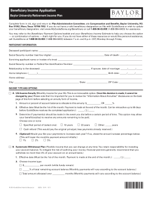 Beneficiary Income Application
