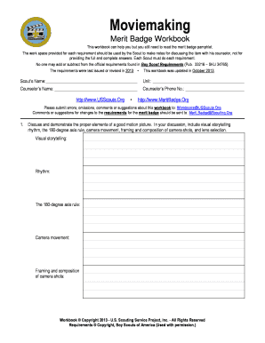 Moviemaking Merit Badge Workbook