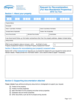 2016 Ontario Request for Reconsideration