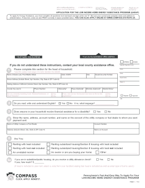 Pennsylvania LIHEAP Application Form