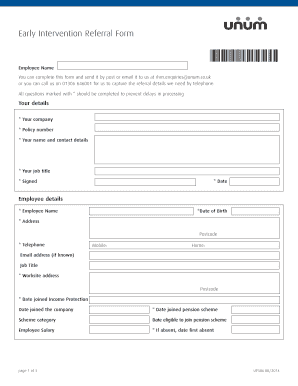 Early Intervention Referral Form