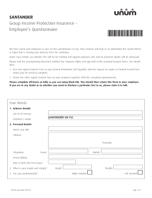 Santander Employee's Questionnaire