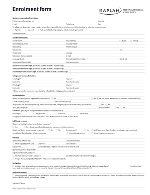 Kaplan International Student Enrollment Form
