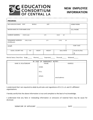 New Employee Information Form
