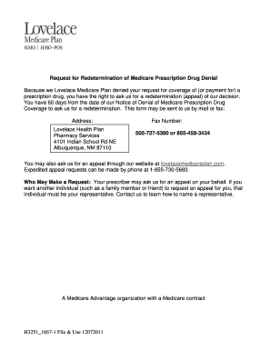 Request for Redetermination of Medicare Prescription Drug Denial