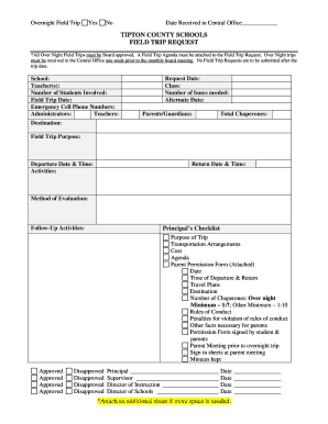 Tipton County Schools Field Trip Request