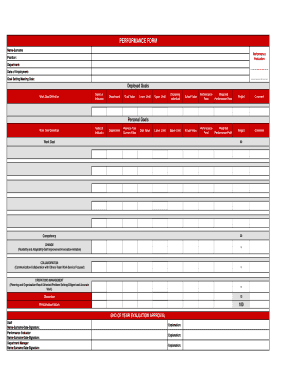 Employee Performance Evaluation Form
