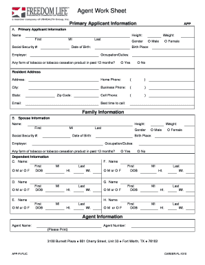 Health Insurance Application Form