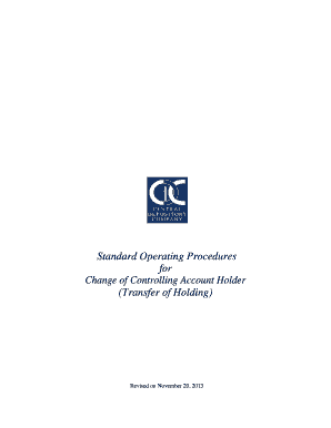 Transfer of Holding Form