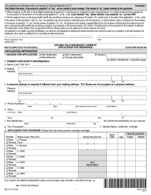 Colorado Health Insurance Application
