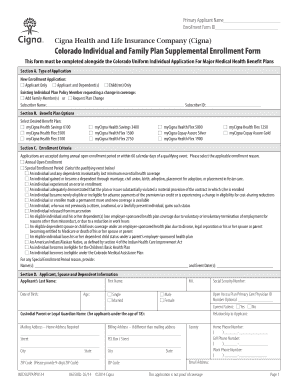 Colorado Individual and Family Plan Supplemental Enrollment Form