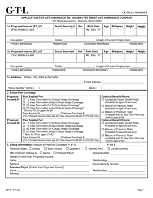 Life Insurance Application Form