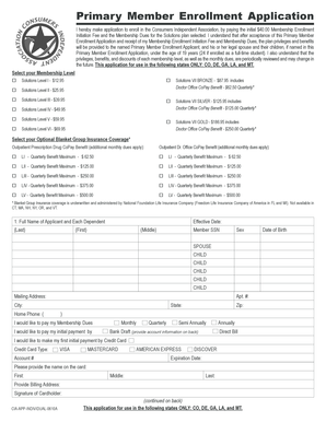 Primary Member Enrollment Application