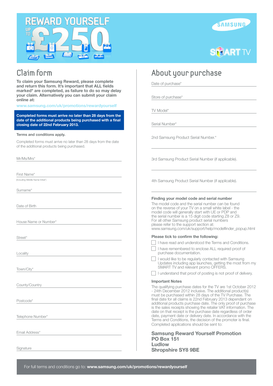 Samsung Reward Claim Form