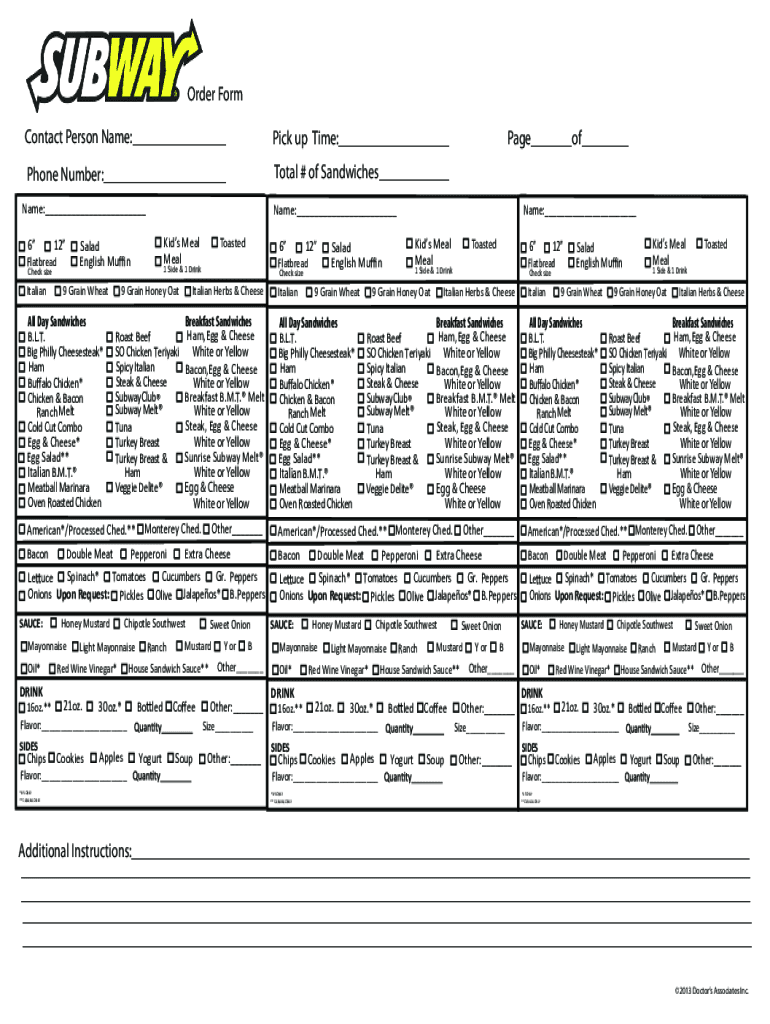 subway menu canada pdf Preview on Page 1