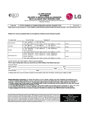 LG Appliances Rebate Form