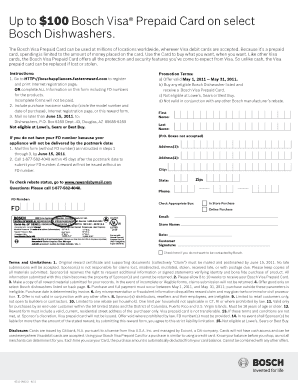 Bosch Dishwasher Rebate Form