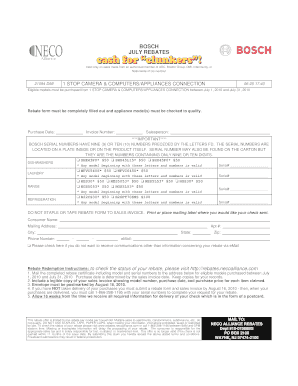 Bosch July Rebates Form