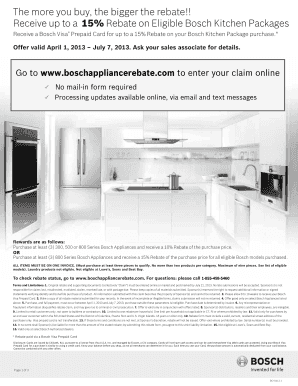 Bosch Appliance Rebate Form