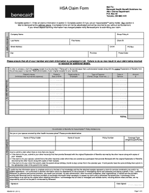 HSA Claim Form