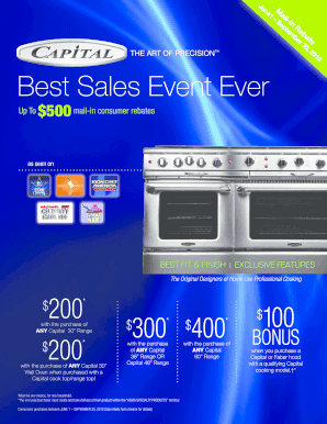 Capital Appliance Mail-In Rebate Form