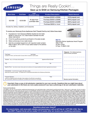 Samsung Kitchen Appliances Award Program