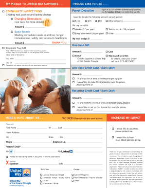 United Way Donation Form
