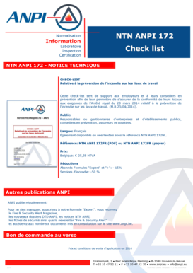 Check-list relative à la prévention de l’incendie sur les lieux de travail