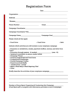 Employee Campaign Registration Form