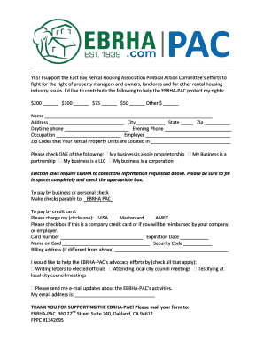 EBRHA-PAC Donation Form