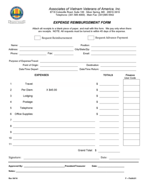 Expense Reimbursement Form