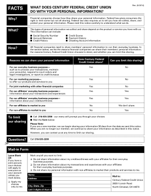 Century Federal Credit Union Privacy Notice