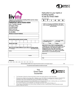 UK Direct Debit Instruction Form