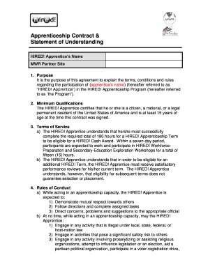 Apprenticeship Contract & Statement of Understanding