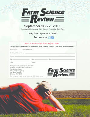 Farm Science Review Ticket Request Form