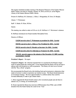 The regular scheduled monthly meeting of the Board of Directors of the Eastern monroe public library was held on Tuesday Augu