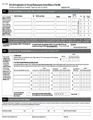 2015-2016 Application for Free and Reduced-price School Meals