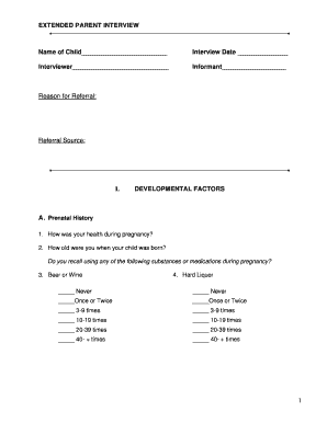 Extended Parent Interview Form
