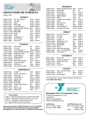 GROUP EXERCISE SCHEDULE - bauburnymcaorgb