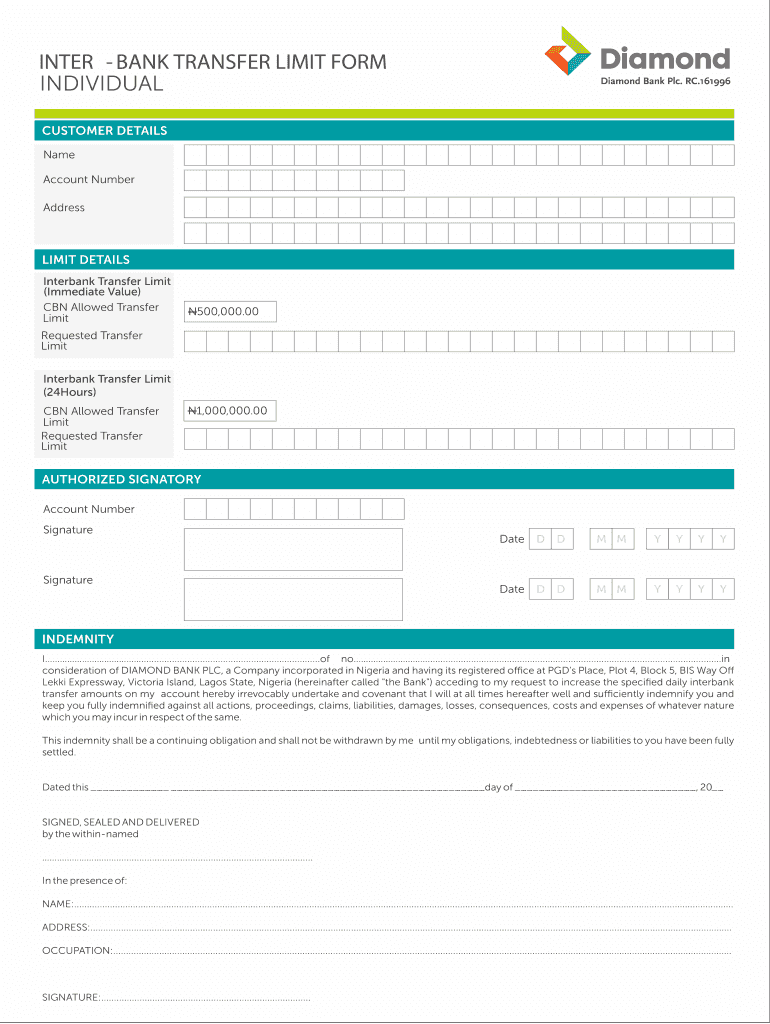 Bank Limit Form Fill Online Printable Fillable Blank Pdffiller