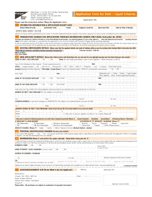 Principal India Debt Liquid Scheme Application Form
