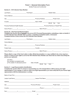 HCV Infected Class Member Claim Form
