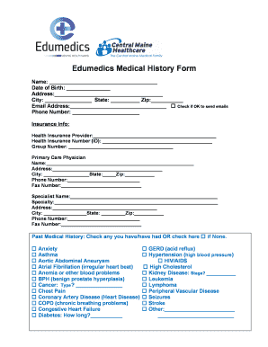 Medical History Form