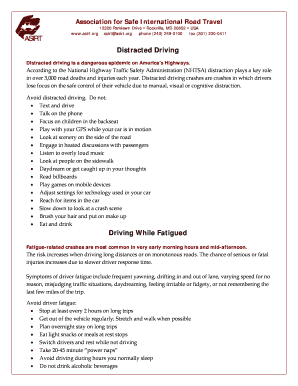 Distracted and Fatigued Driving Pledge