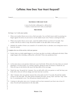 Caffeine Heart Rate Experiment Form