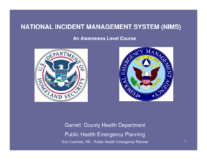 NATIONAL INCIDENT MANAGEMENT SYSTEM NIMS - garretthealth