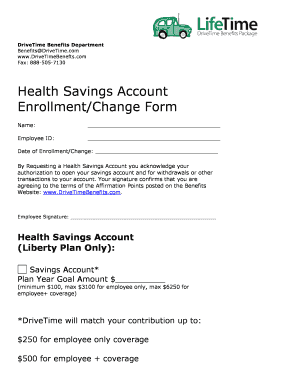 Health Savings Account Enrollment Form