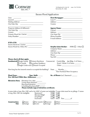 Excess Flood Insurance Application