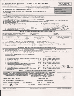 FEMA Elevation Certificate